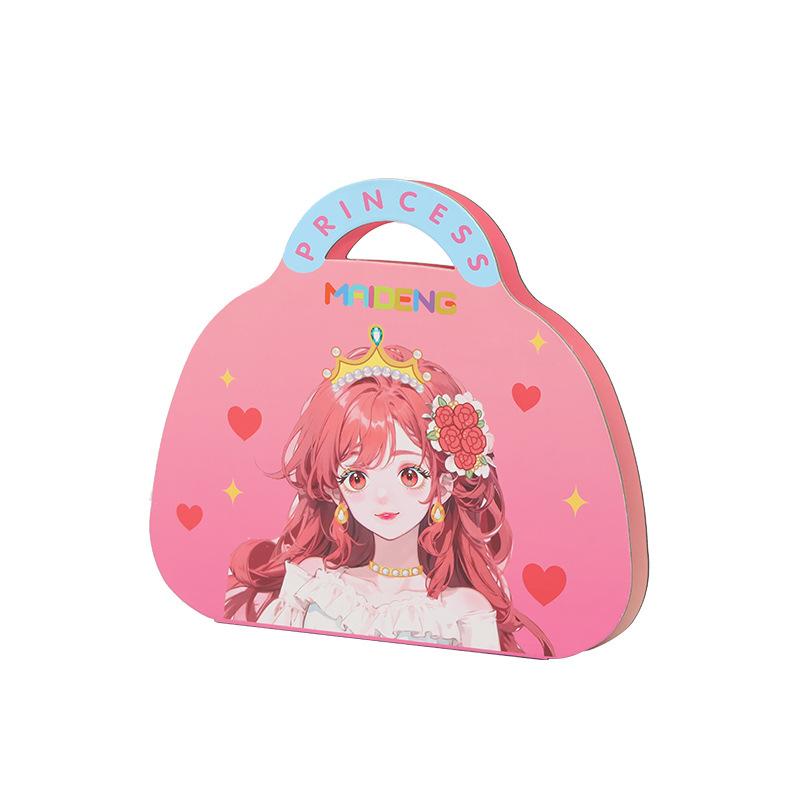 DIY Princess Makeup Bag, Girl Princess Diamond Sticker, Quiet Book Handmade Beauty Dress Toy