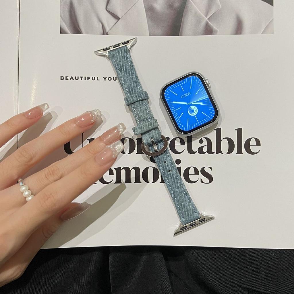 Suitable For Apple Watch Apple Watch Strap S10 Denim Iwatch789 Generation Se Strap Fine Women