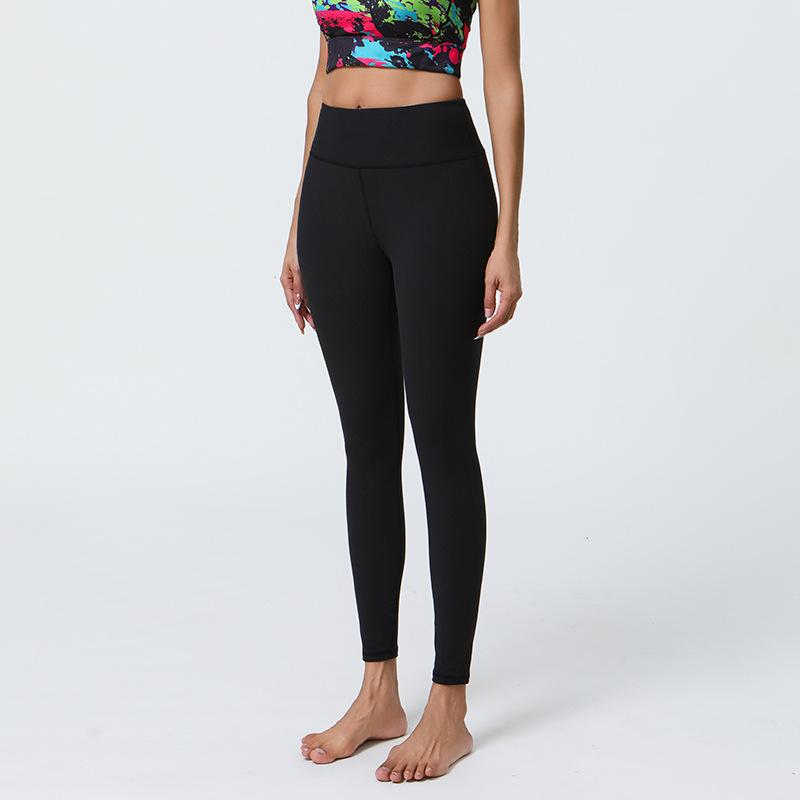 Новое поступление Женские леггинсы для йоги Мягкие с начесом Эффект обнаженной кожи Принт Базовый слой Брюки для йоги и фитнеса Легкий стиль