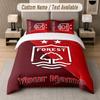 Custom Bedding Set Nottingham Forest FC Pattern, Print Name Text 1 Duvet Cover plus 2 Pillowcases Home Textile