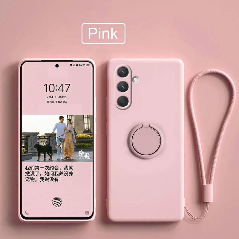 Case for Samsung Galaxy A54 5G Liquid Silicone Ring Holder Soft Phone Cover for Samsung Galaxy A54 5G Shockproof Back Fundas