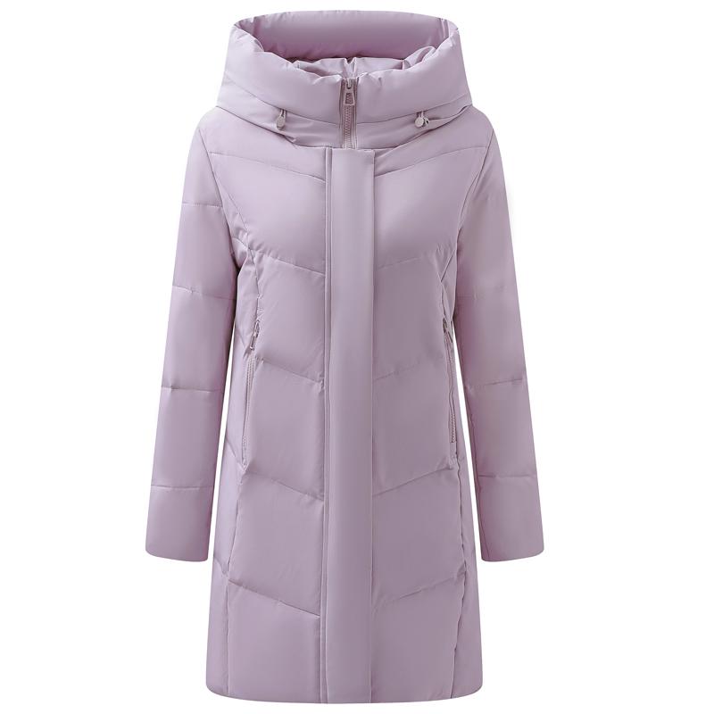 Plus Size Middle Age Women's Long Down Coats Winter Vintage Parkas Hooded Elegant Thick Warm Puffer Jackets Woman Outerwears