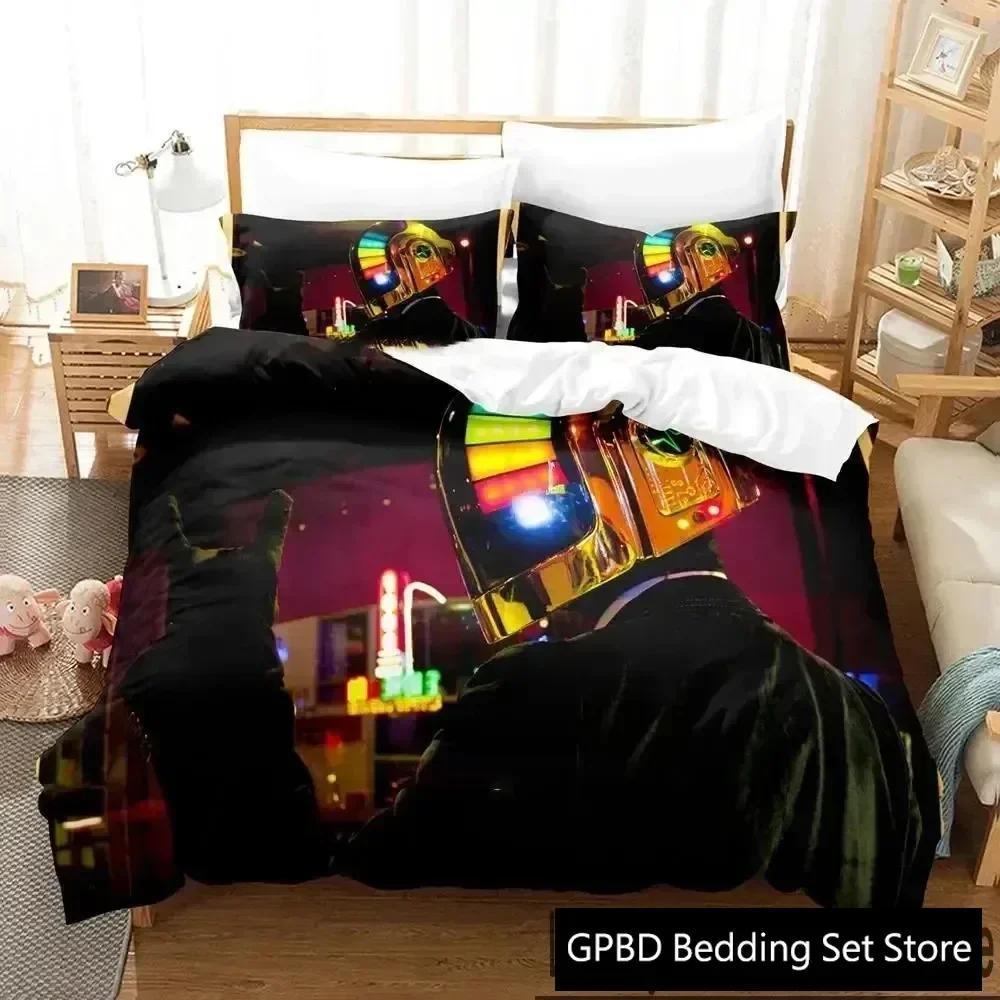 Luxury New 3D Print Daft Punk Bedding Set Duvet Cover Bed Set Quilt Cover Pillowcase King Queen Size Boys Adult Bedding Set