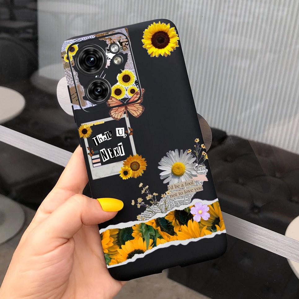 Чехол на заднюю панель с узором Сердце Любви для пары Для Motorola Edge 40 Neo Edge40 5G Ультрамягкий Тонкий Черный Чехол Цветочный Capa Силиконовый Coque