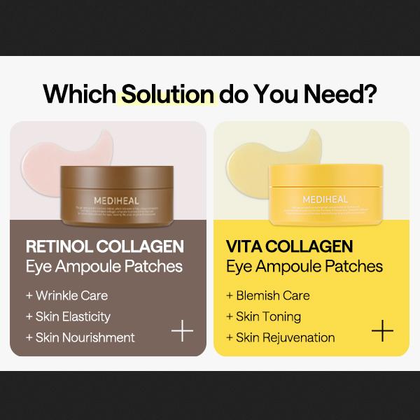 Mediheal Ретинол / Вита Коллаген Патчи для глаз 60 шт. (103 г)/ Антивозрастной, Увлажняющий, Корейская косметика, Kbeauty