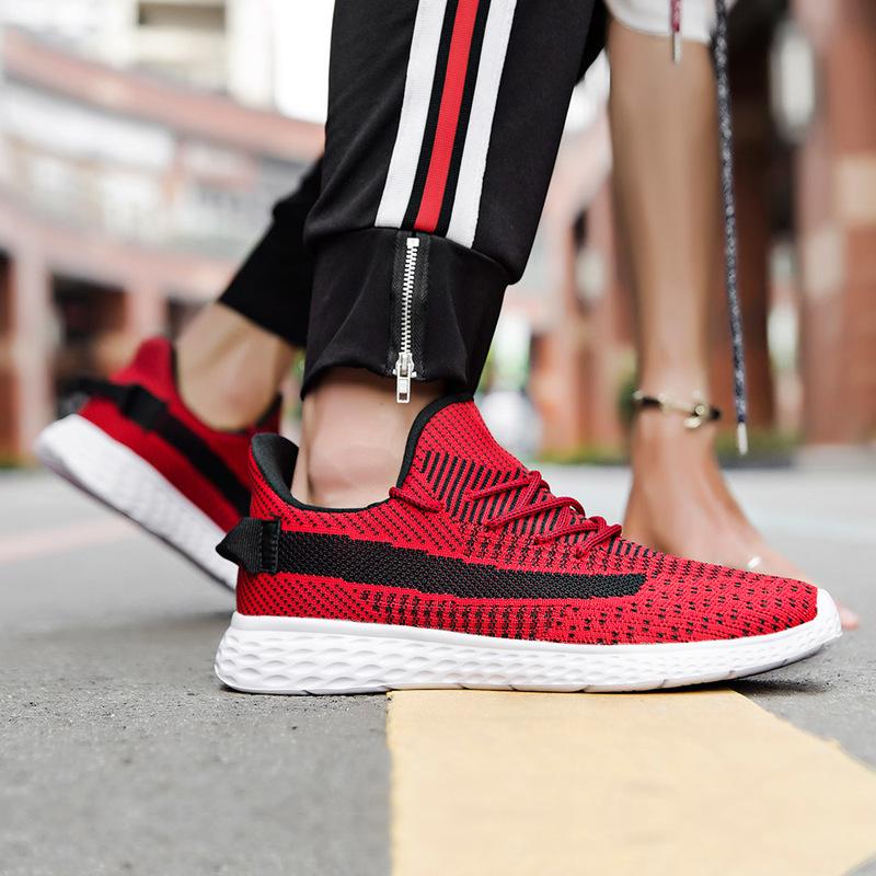 Мужская обувь большого размера 38-48, сверхлегкие кроссовки с дышащей сеткой и летающей тканью