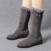 Ladies Winter Snow Boots Cotton Shoes Warm Plush Thick Bottom Side Zipper Round Head Thick Bottom Non -Slip Women 'S Shoes
