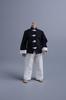 112 Scale Male Female Universal Movable Action Figure Costume Tang Suit, 6 Inch Tunic Suit, Kung Fu Suit, Chinese Suit, Black and White (body, Head,