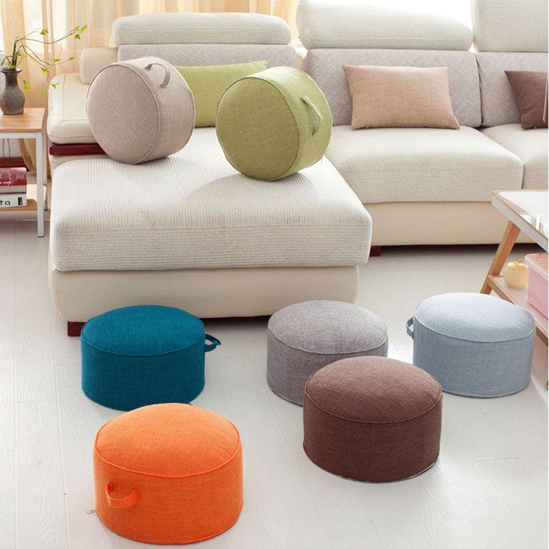 Cozy Tatami Padded Cushion With Removable And Washable Linen Cover For Sitting