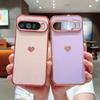 Solid Color Love Hearts Print Glossy Case For Google Pixel 9 Pro XL 8 Pro 7A Plating Frame Ultra Thin Soft Shockproof Lens Protection Phone Cover