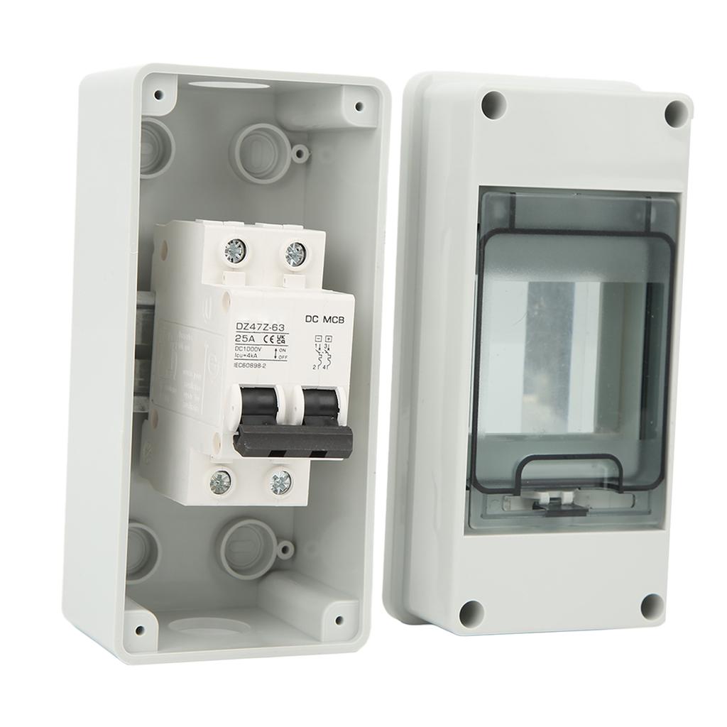 DC Miniature Circuit Breaker 2P 25A IP65 Pa66 Housing Circuit Breaker for Solar Off Grid System 1000V