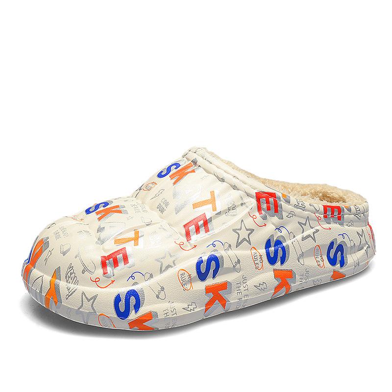 Зимние парные тапочки для дома, теплые бархатные женские тапочки, водонепроницаемые нескользящие туфли из хлопка EVA, легкие хлопковые туфли на плоской подошве