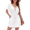 Женское летнее кружевное платье-накидка с V-образным вырезом и эластичной талией для отдыха