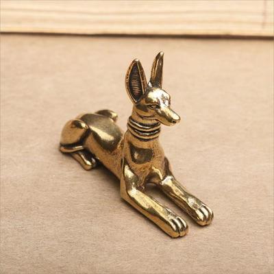 Фигурка Медная Скульптура Статуэтка из Цельной Меди Щенячьи Латунные Украшения Милая Собака Собака по Зодиаку Антикварная Старая Латунь Чайный Питомец Маленькое Украшение