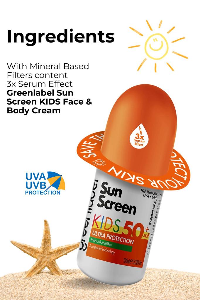 Солнцезащитный крем для детей с высокой степенью защиты Kids Sun Spf 50 на минеральной основе, 100 мл