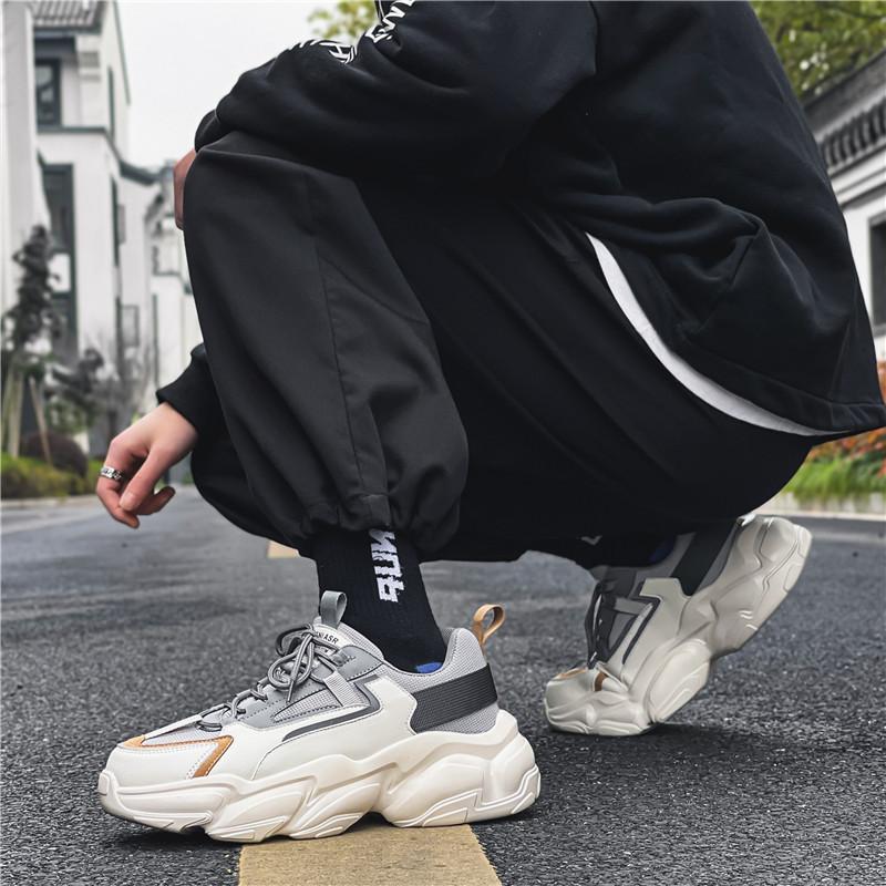 Обувь мужская обувь весна новая мужская спортивная обувь повседневная обувь для бега на платформе увеличивающая рост белая обувь модная обувь для папы