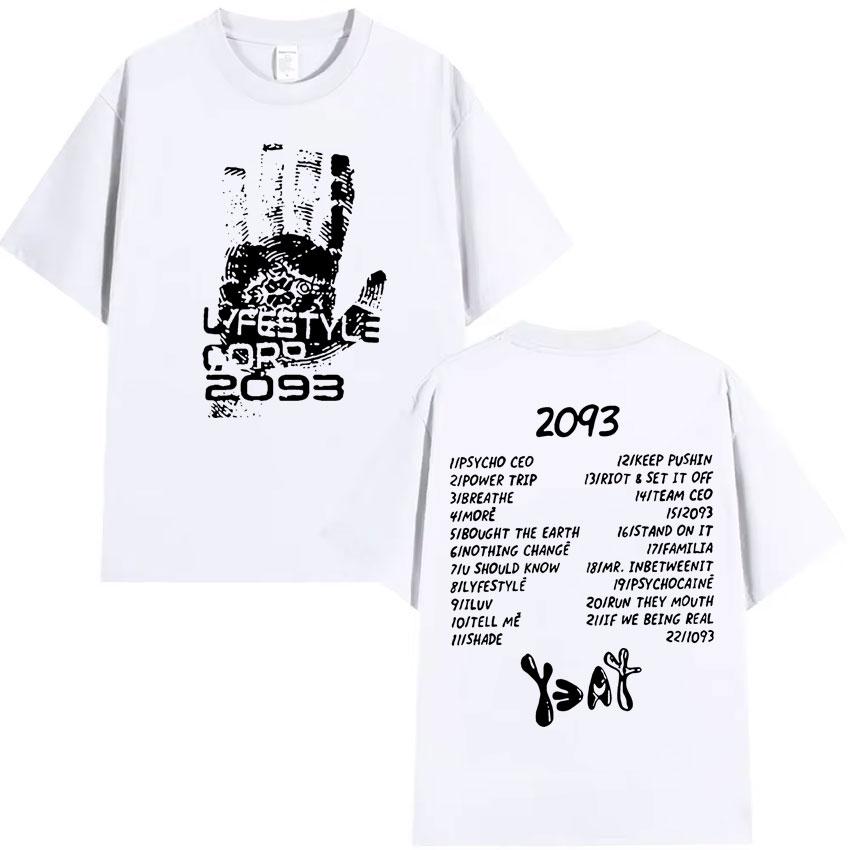 Мужская футболка с графическим принтом Rapper Yeat 2093, модная, высокое качество, повседневная, хлопок, короткий рукав, летняя, оверсайз, Y2K