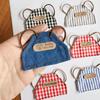 Dress Up Doll Clothes Plaid Striped Plush Dolls Outfit Mini Doll Doll Denim Apron  Girls Toy