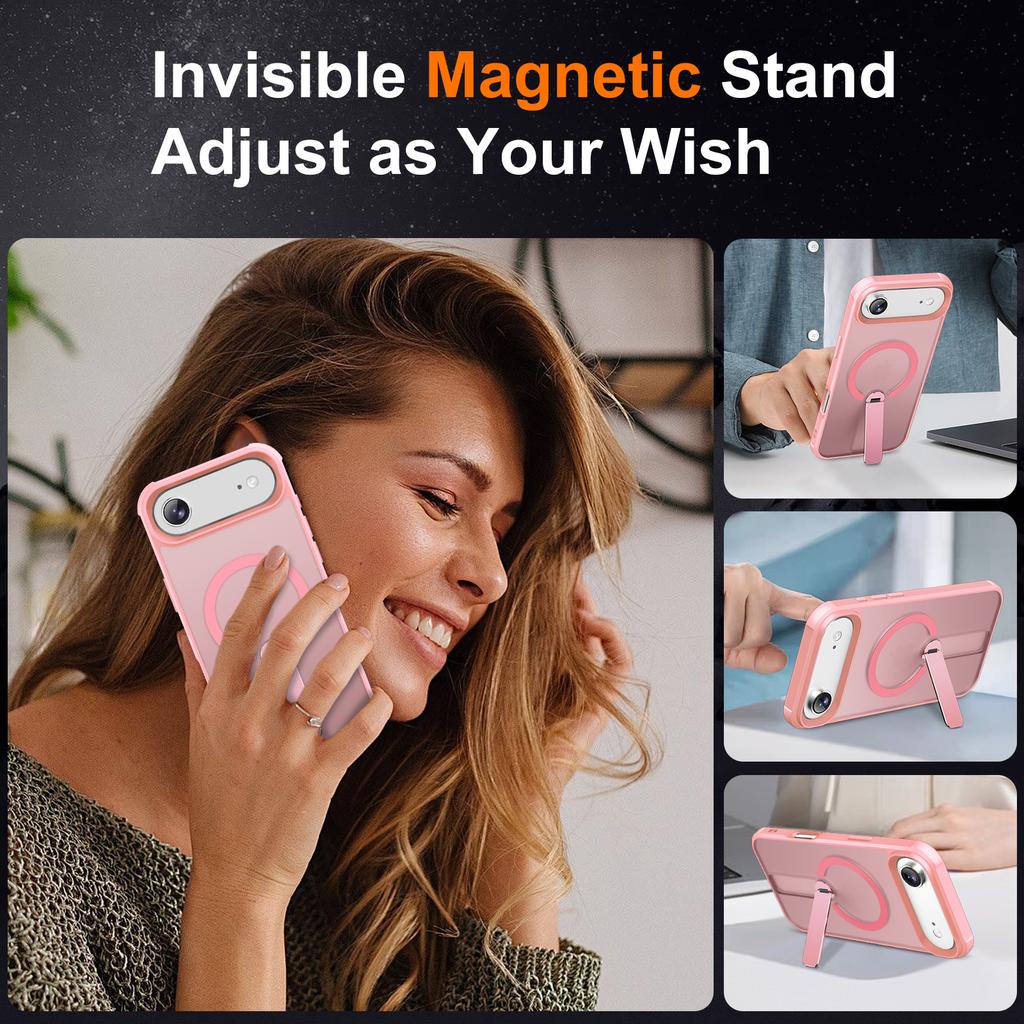 For iPhone Air Case Compatible with MagSafe Kickstand TPU+PC Drop Protection Phone Cover
