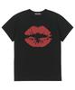 SHIRTMYLIPS Отпечаток губ Рок-звезда Укороченная футболка Черный