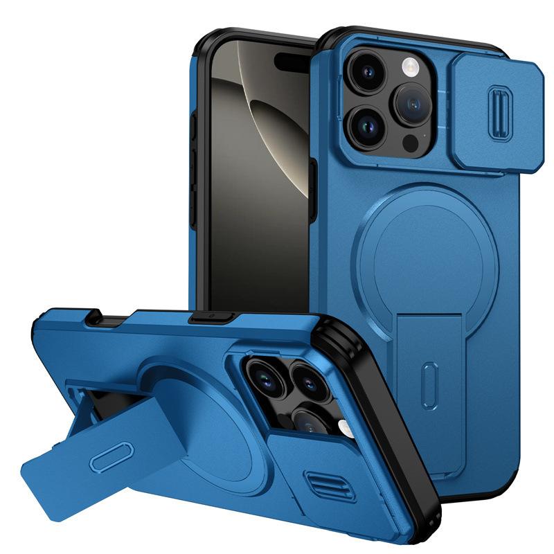 For Magsafe Stand Invisible Hard Case for Iphone 17 Pro Max Air 16 Plus 16e 15 14 12 13 Pro Iphone17 Accessories