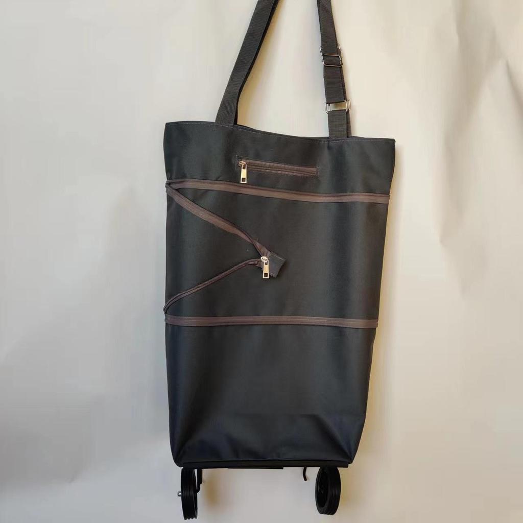 Складная полиэстеровая тележка для покупок на колесах - Портативная сумка-тележка