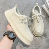 2025 New Men Casual Leather Office Shoes Student Outdoor Trendy Shoes Flat Designer Walking Shoes Antiskid Low Top Shoe