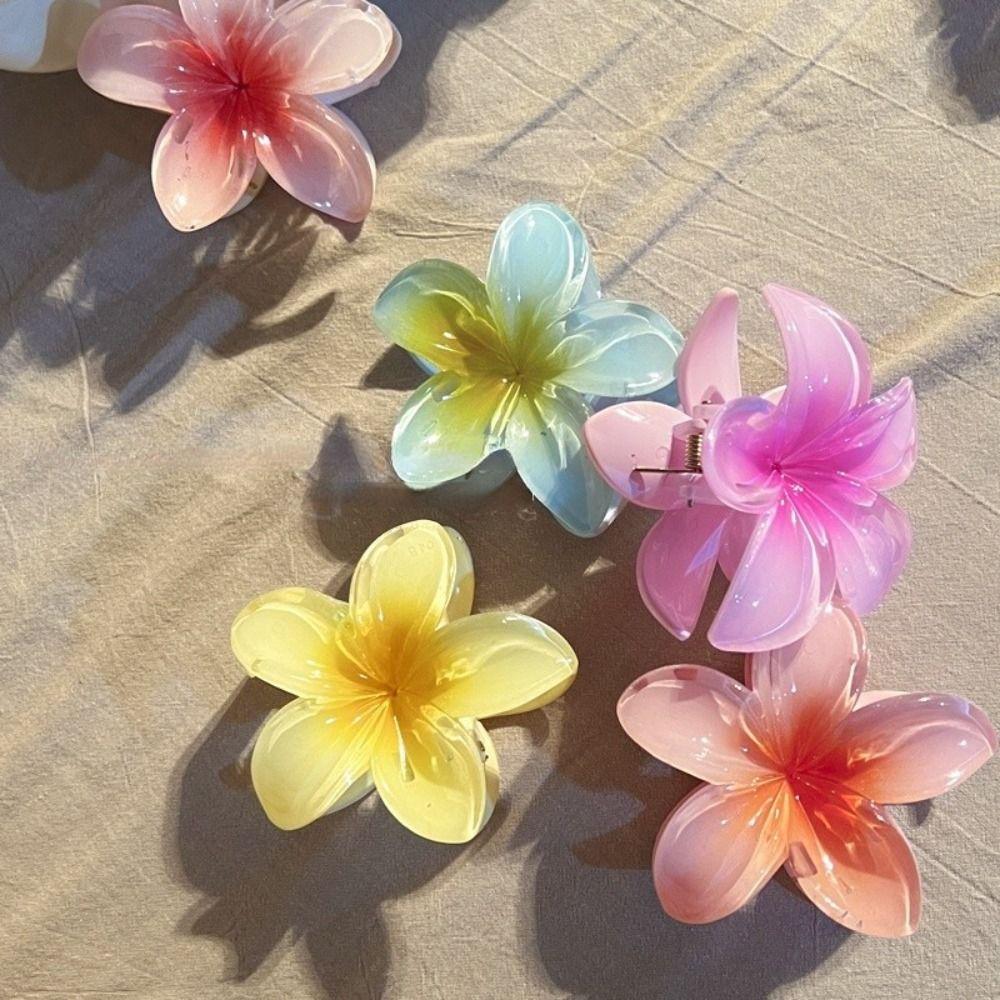 Plumeria Flower Shape Hairpins Bohemian Styling Hair Clip Colorful Hair Claw  Girls