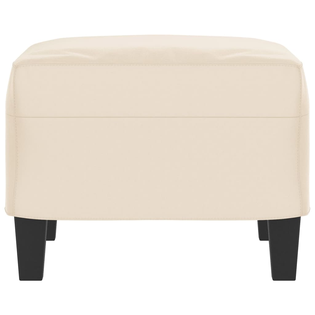 Footstool Beige 60x50x41 cm Microfiber Fabric