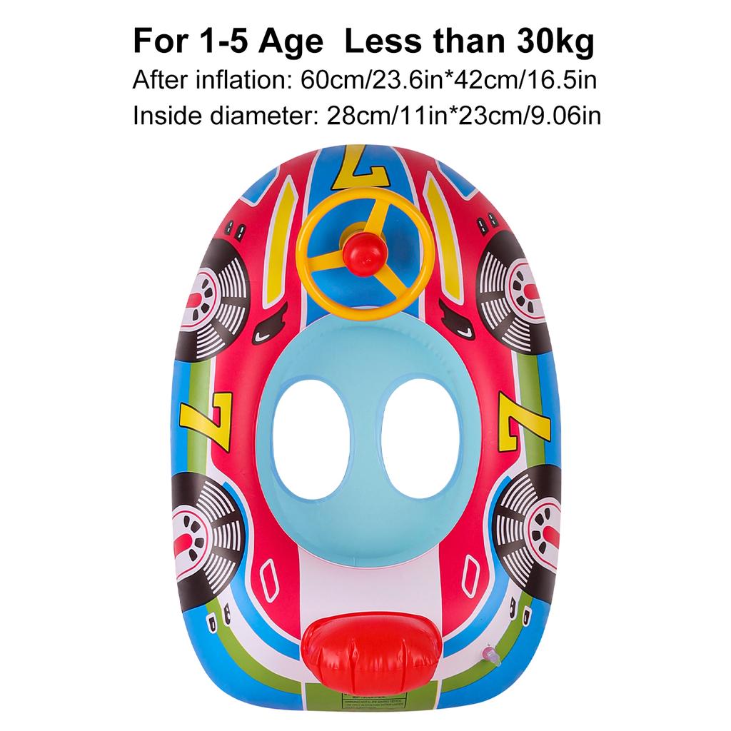 Steering‑Wheel Inflatable Pool Float, PVC Kids Floating Seat Swim Ring