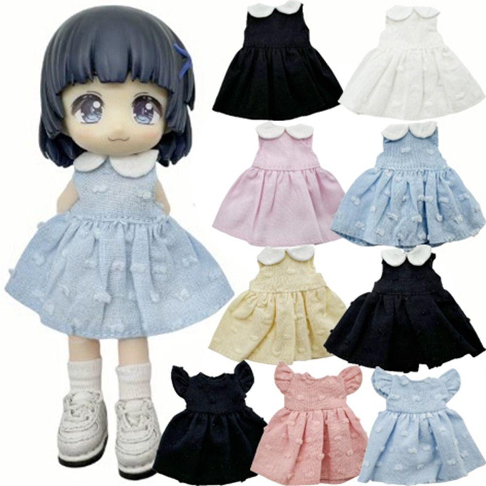 Fashion Doll Dot Dresses Accessories Tops Clothes Skirt for 1/11 OB11 Dolls/for 1/12 BJD