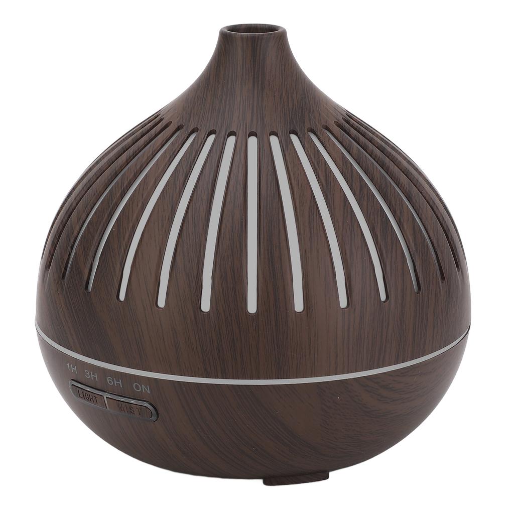 400ML Wood Grain Humidifier Desktop Aromatherapy Diffuser with Colorful Light Remote Control Auto