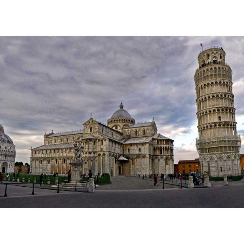 Framed Eiffel Tower & Leaning Tower of Pisa Poster with Free Shipping