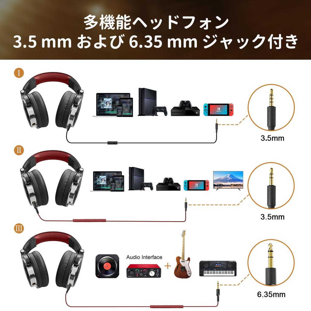 OneOdio Pro 10 Over Ear Headphones Wired Bass Headphones 50mm Driver Jack DJ Monitor Headphones Recording Mixing Studio Monitoring Guitar Podcast