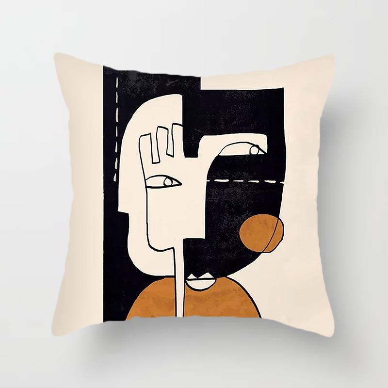 Черно-белый Коричневый Простой Пейзаж Наволочка Украшение Общежития Офис Гостиная Диван Домашняя Наволочка