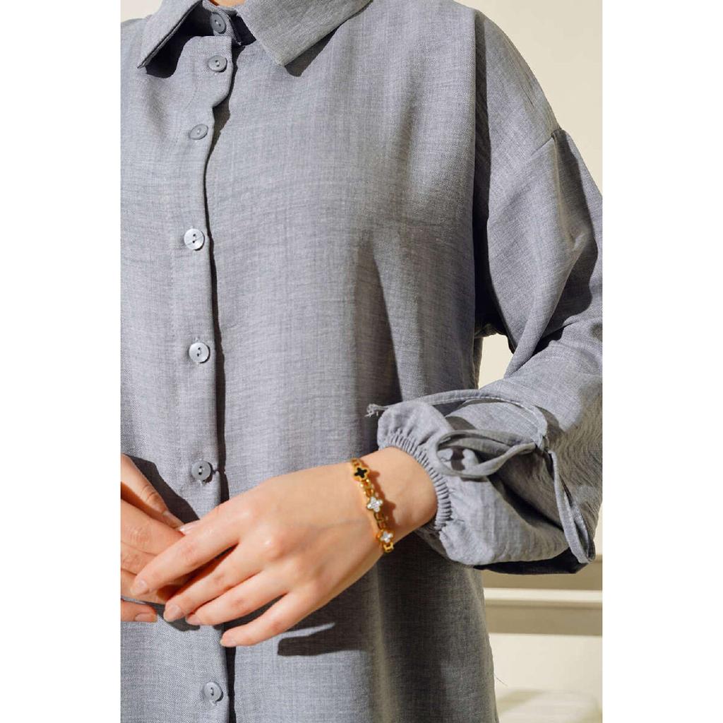 Women's Buttoned Linen Double Suit