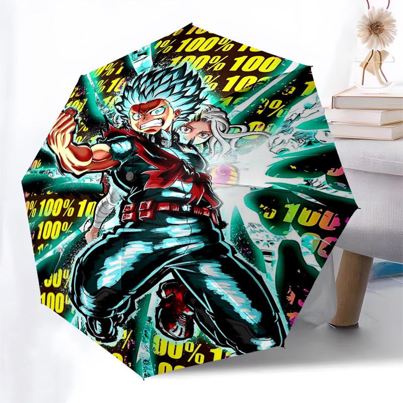 1 шт. Моя геройская академия Boku No Hero Academia Изуку Мидория Кацуки Бакуго Уличный зонт Автоматическое открытие и закрытие Портативный трехскладной дизайн 8 B