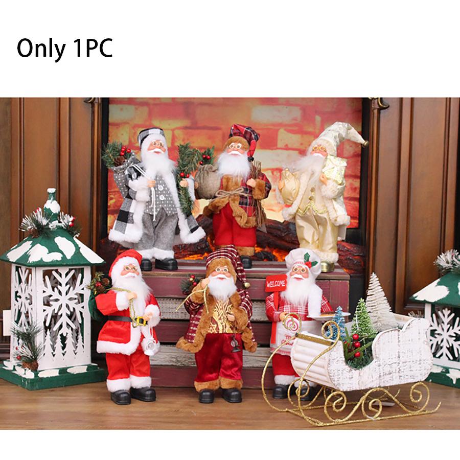 1PC 30cm Standing Santa Christmas Decorations Gift Figure
