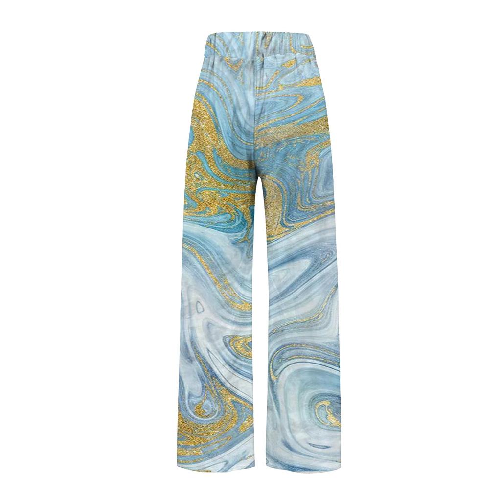 Женские повседневные модные удобные свободные широкие брюки с принтом для йоги