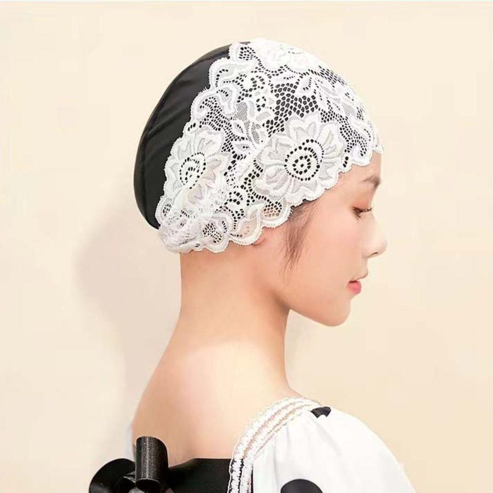Lace Swimming Cap PU Ear Protect Cap Fashion look Waterproof Swim Hat Daily
