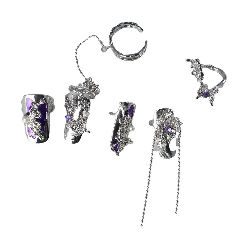 Кольца Цепь Доспехи Набор Кольцо Кольца Наборы Женские Открывающиеся Кольца Кольца для Пальцев Кольца для Защиты Ногтей