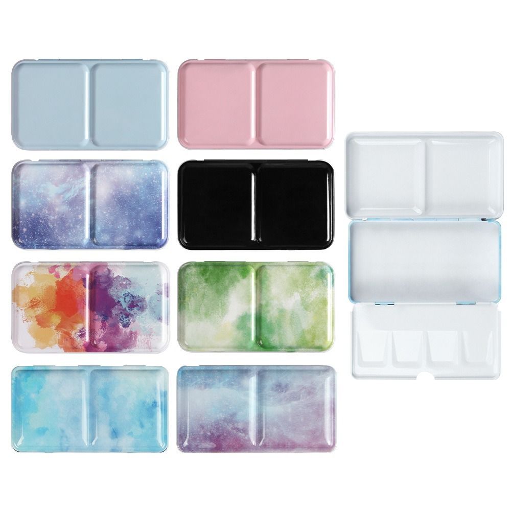 Metal Construction Watercolor Paint Box Small Size Folding Paint Box  For Gouache Painting