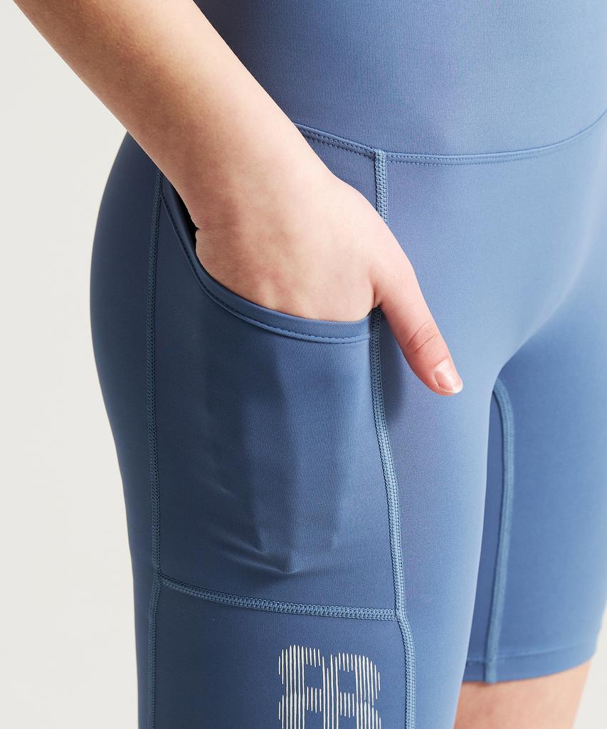 Leijibi Core Flex Pocket Женские леггинсы до колена Шорты для бега Синие