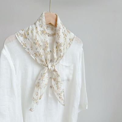 Scarf Linen Women Summer Beige Square Breathable Sun Protection Neck Head Wrap Accessory For Spring Autumn Holiday