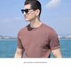 High Stretch Cotton Pineapple Pattern Jacquard Knitted Short-Sleeved T-Shirt for Men