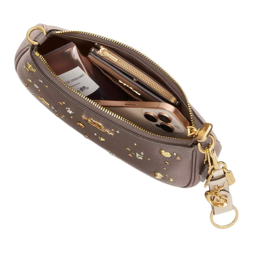 Coach Teri 24 Съемный плечевой ремень Украшение в виде звезды и луны Сумка на плечо из фактурной кожи Средняя Женская сумка на плечо Коричневый CCZ99-IMV2R
