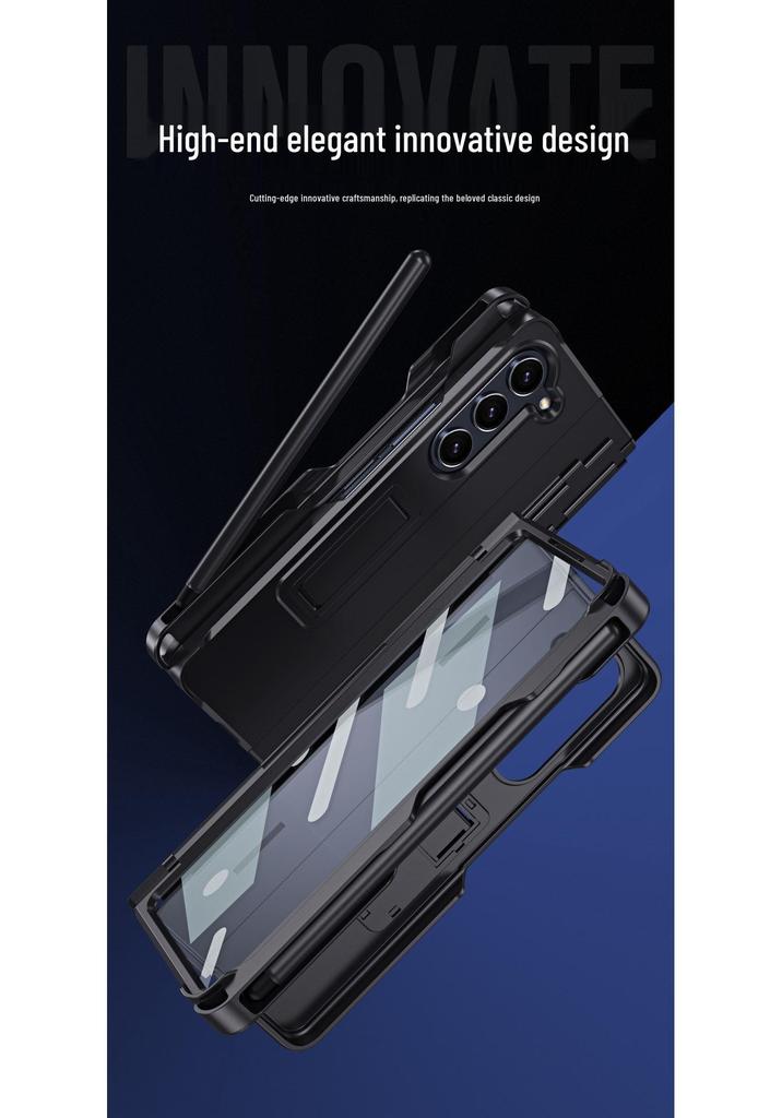 Совместимый защитный чехол для Samsung Z Fold 8 с пленкой, держателем для стилуса и полным покрытием шарнира