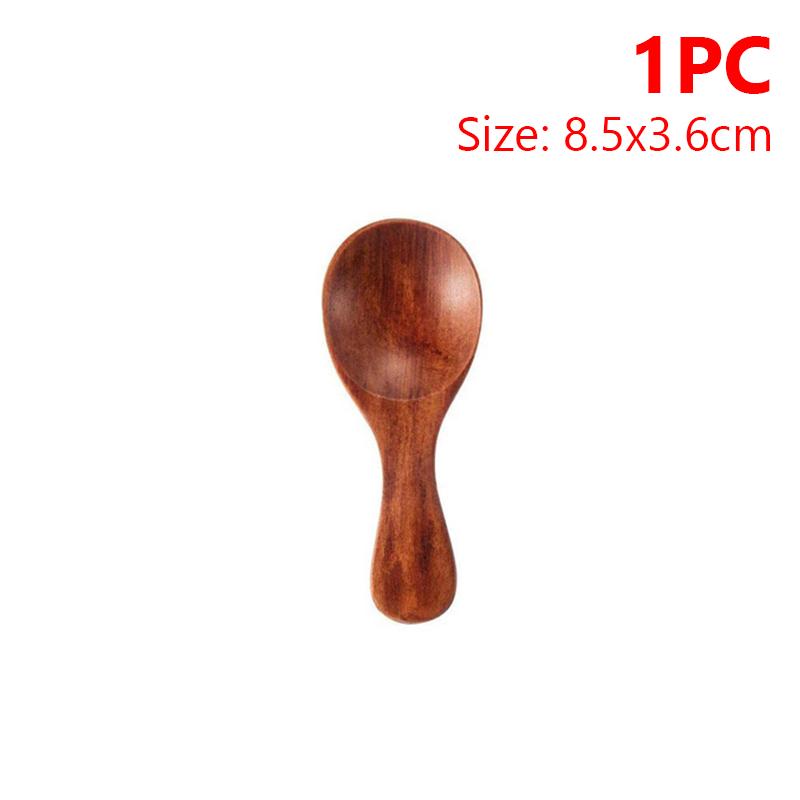 4/2/1pcs Mini Wooden Spoons Kitchen Spice Condiment Spoon Coffee Sugar Teaspoons Kids Short Handle Wood Scoops Home Tableware4