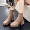 Женские сапоги, модные ботинки челси с застежкой-молнией сзади, осенние женские туфли на высоком каблуке, хит продаж, дизайнерские ботильоны 2024 года