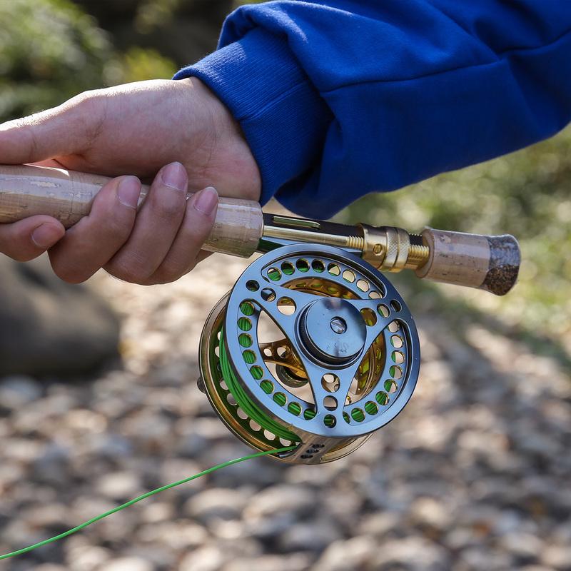 Fishing Rod and Reel Portable Combo Carbon Fiber Fly Fishing Pole with CNC-machined Reel Set